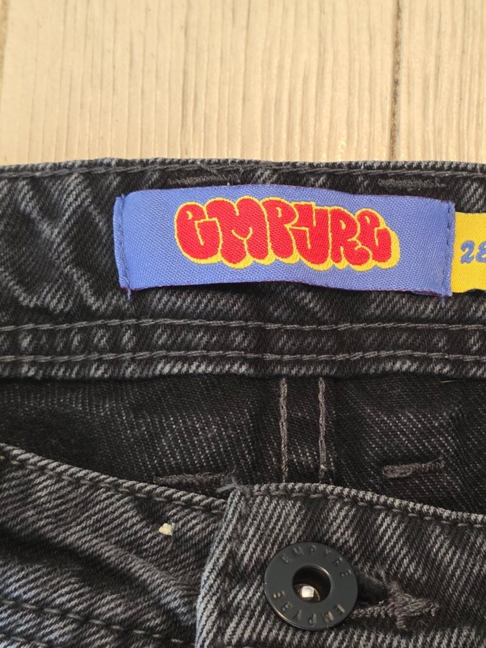 Empyre Relax Loose Fit Black Patch Skater Jeans | Size 28 (mens women unisex) - Picture 7 of 10